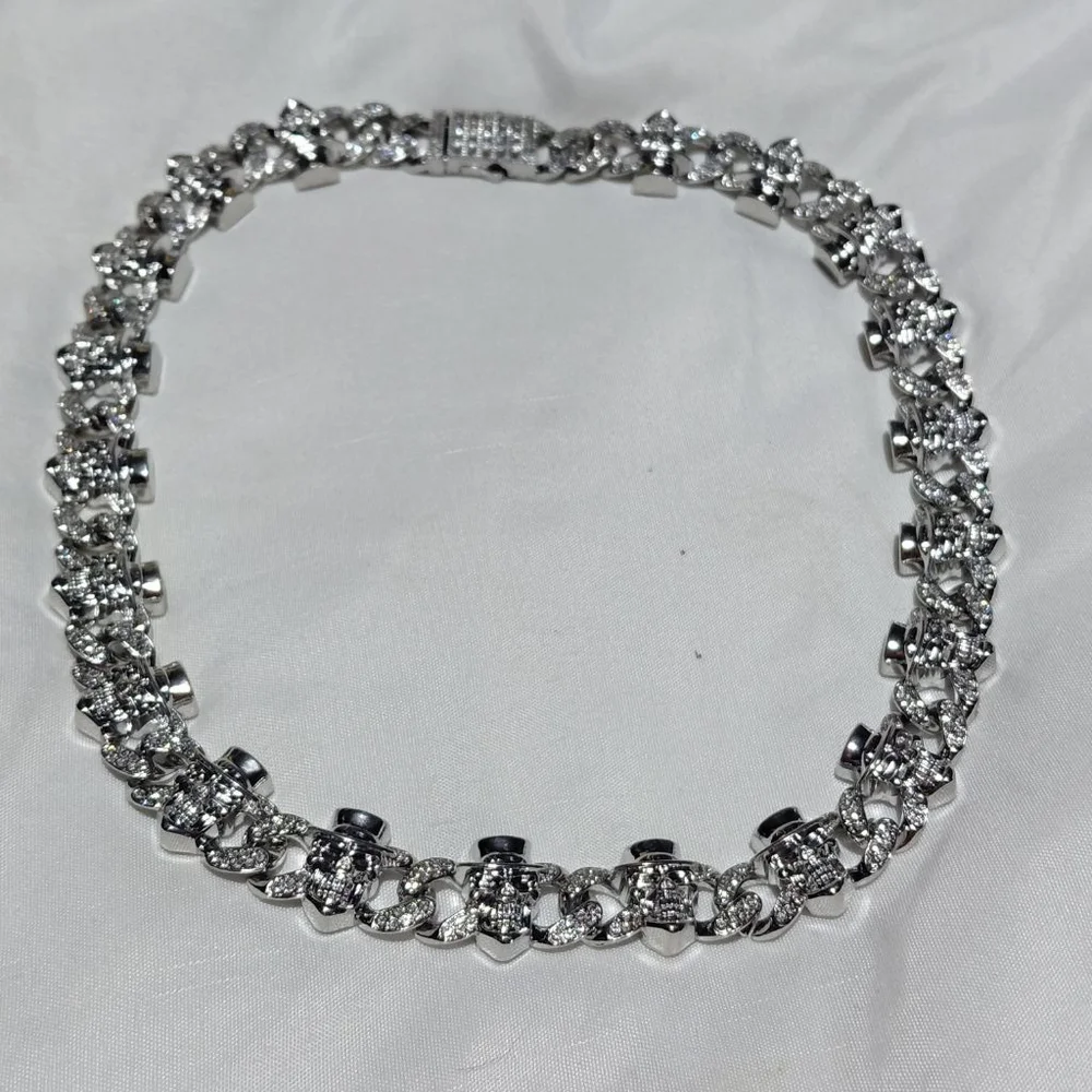 Women's Unbranded Silver Skull Chain Necklace One Size